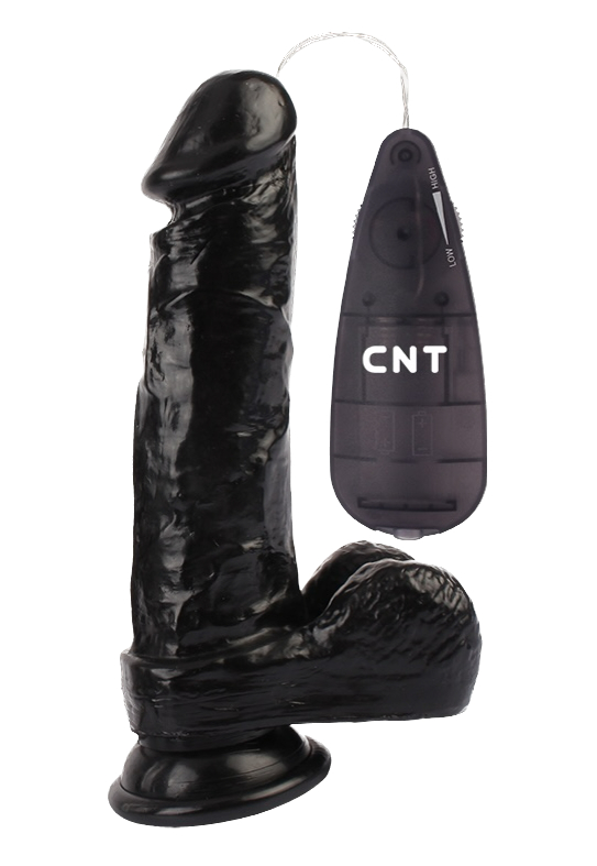 Вибратор CNT 7.8'' Stud Realistic Dildo Black_1