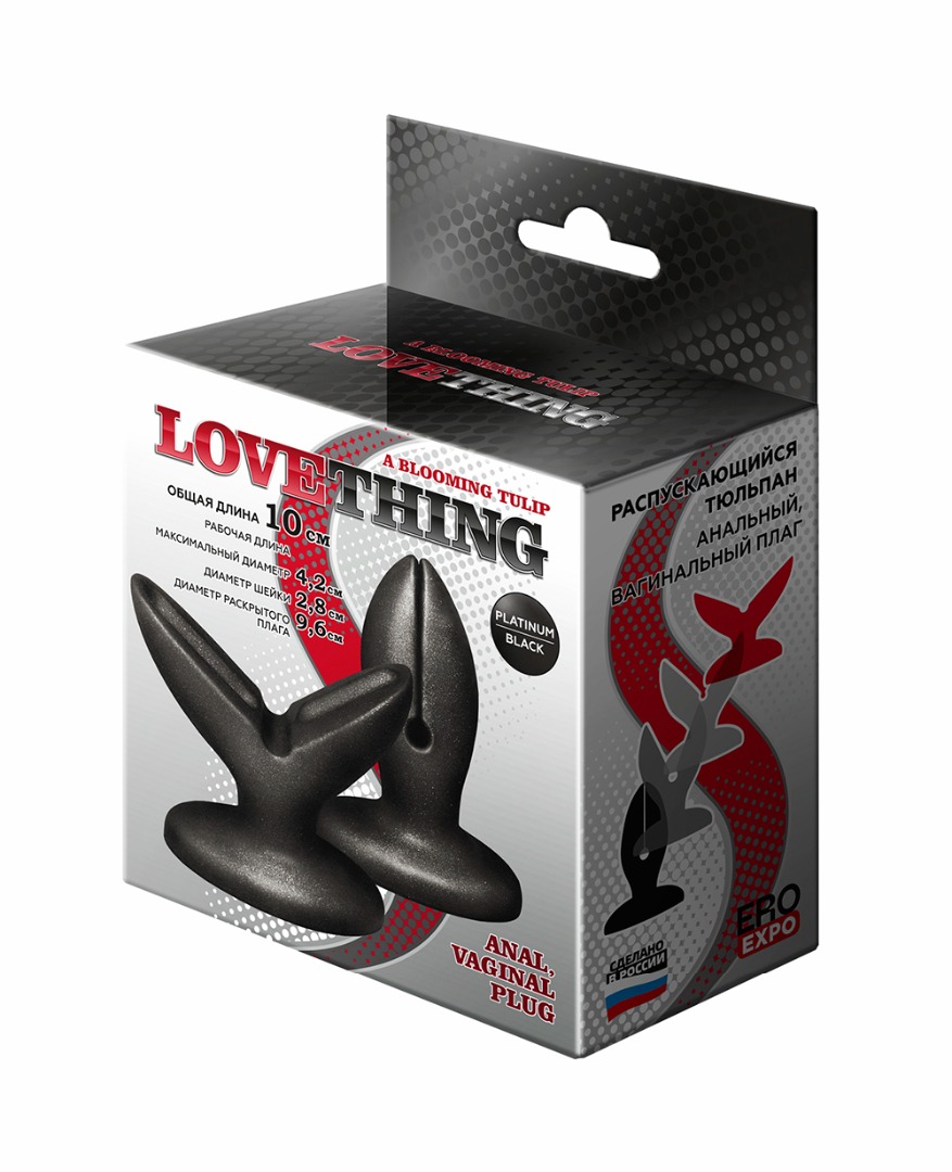 Анально - вагинальный плаг a blooming tilup, l 100 мм , d 42 мм, цвет платина арт. 429603_1