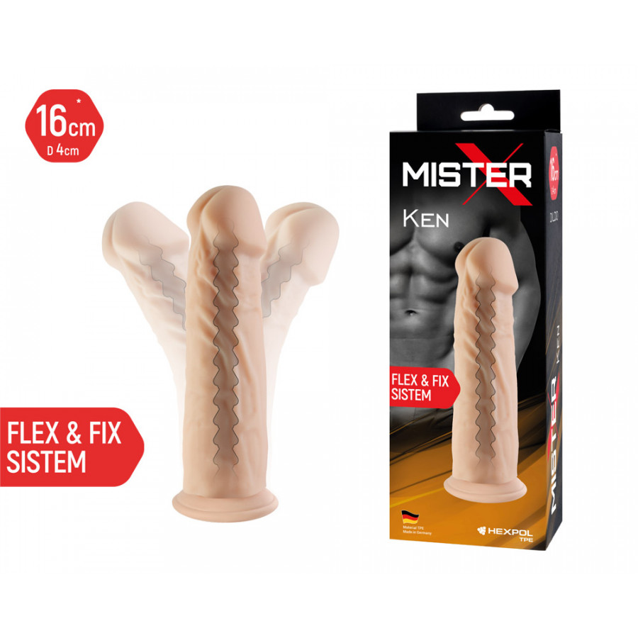 Фаллоимитатор на присоске с гибким хребтом Mister-X KEN_2