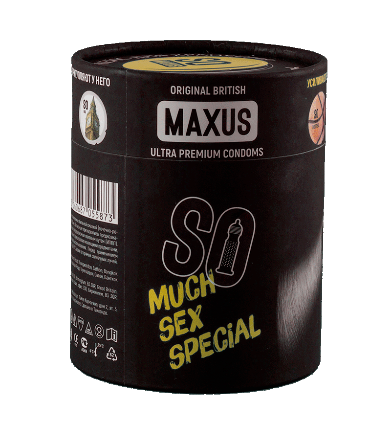 Презервативы MAXUS SO MUCH SEX SPECIAL в черном тубусе, точечно-ребристые, 100 шт_1