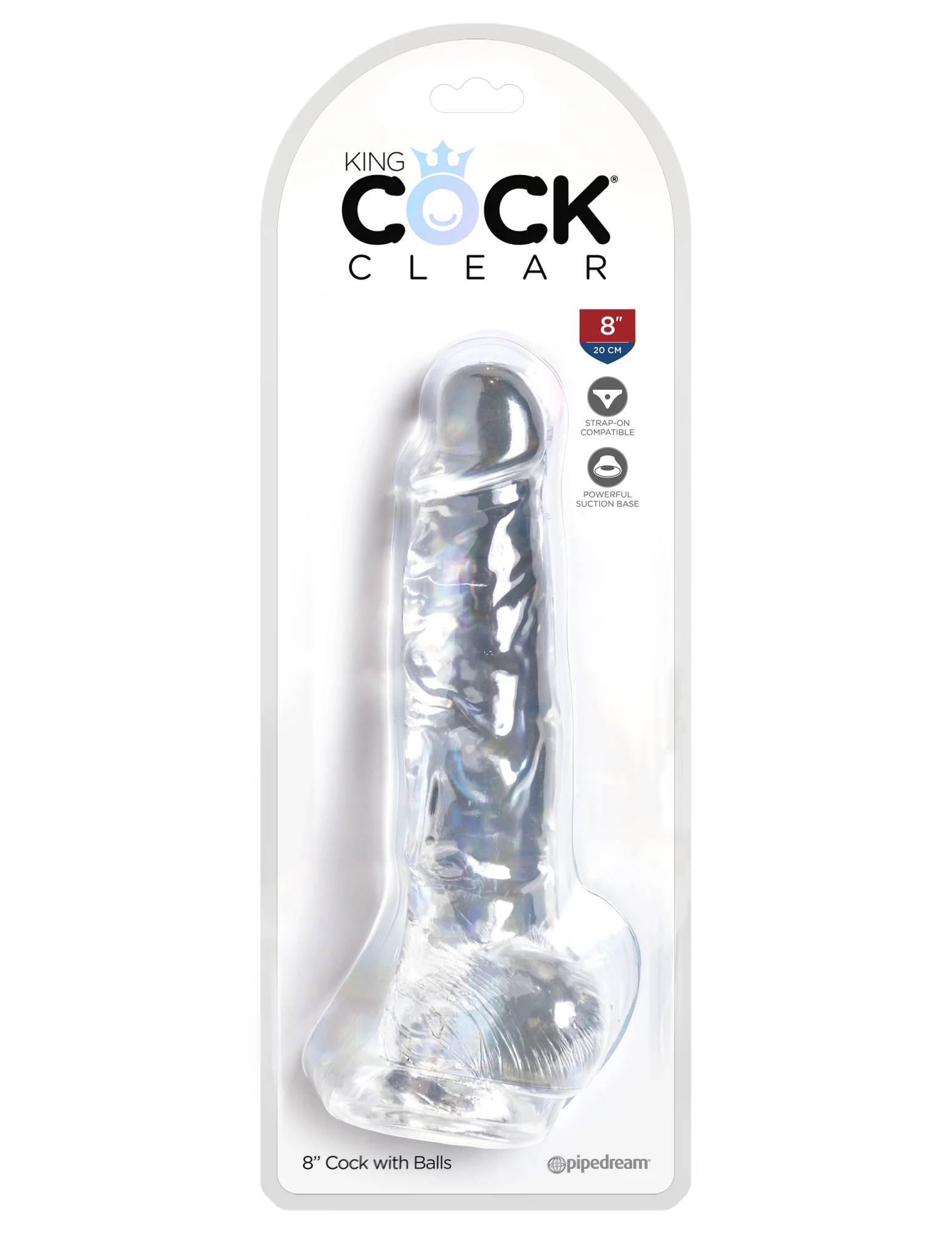 Прозрачный фаллоимитатор с мошонкой King Cock Clear 8_2