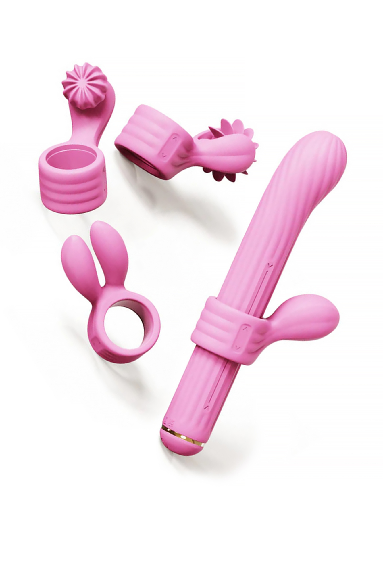 Вибратор со сменными насадками OTOUCH Magic Stick S1 Plus, силикон, розовый, 21,5 см_2