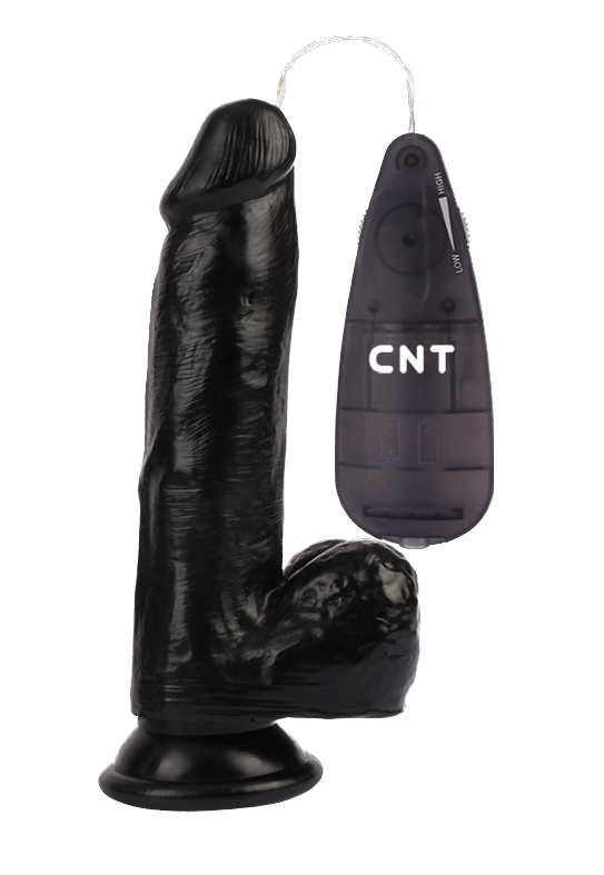Вибратор CNT 7.4'' Stud Realistic Dildo Black_1