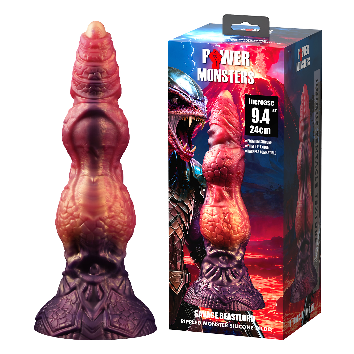 Savage Beastlord, фаллоимитатор на присоске, серии Power Monsters, 24 см_2