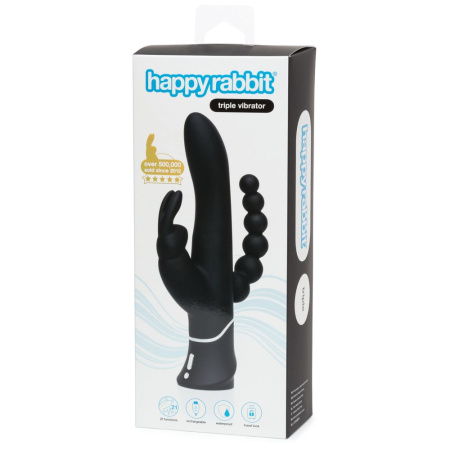 Happy Rabbit Вибратор с клиторальным и анальным стимулятором Triple черный_5