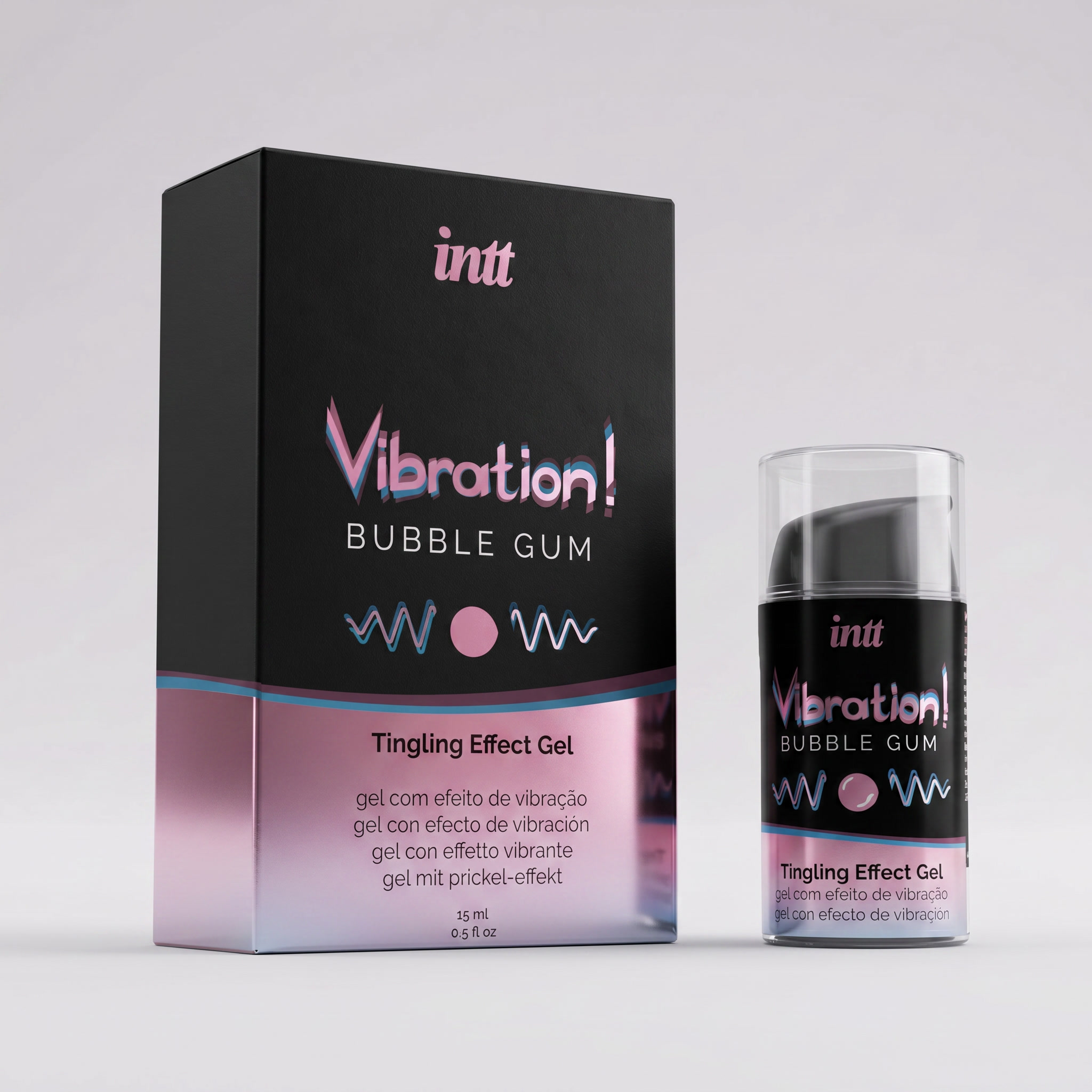 Жидкий интимный гель с эффектом вибрации Intt Bubble Gum, 15мл_1