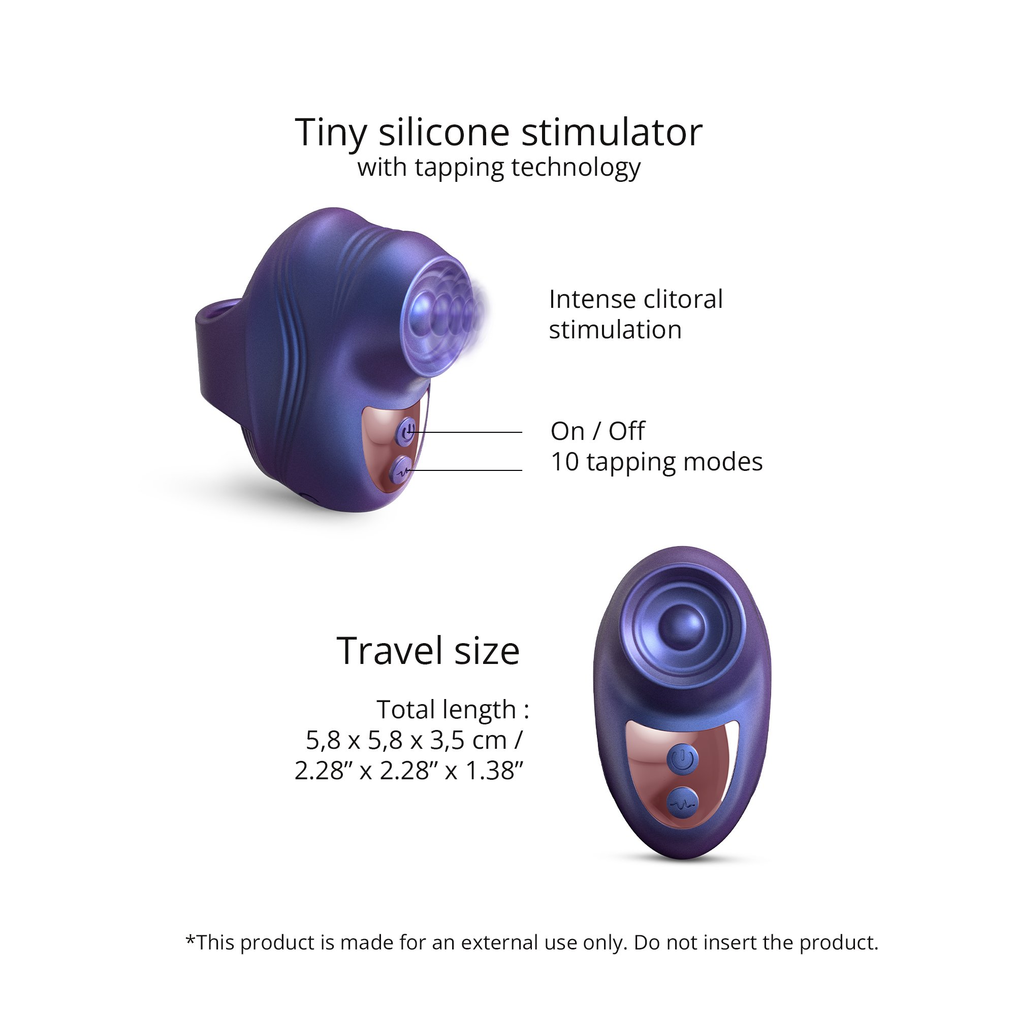 Клиторальный стимулятор на палец Love to Love KISSCOOL - IRIDESCENT INDIGO_1