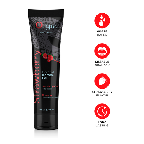 Съедобный интимный гель Orgie Lube Tube Strawberry, 100 мл_2
