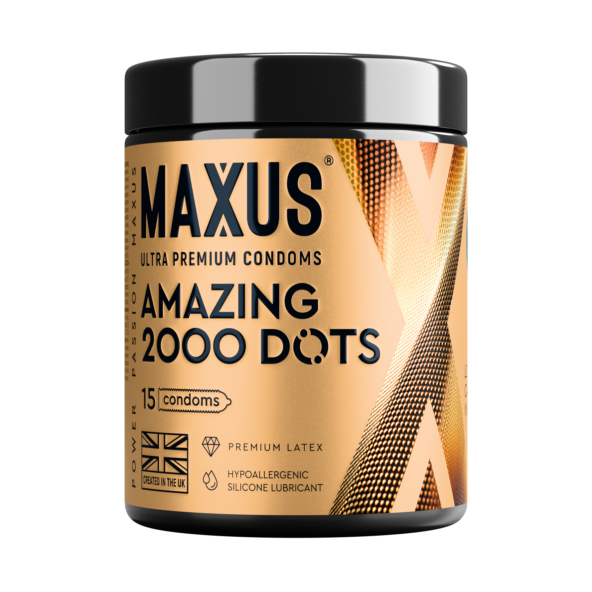 Презервативы MAXUS 2000 Amazing Dots №15 с железным кейсом, точечные, 15 шт_1