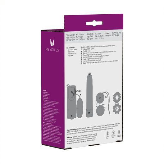 Вибромассажер для пар в наборе с насадками Me You Us Classic Crystal Couples Kit Pink_2