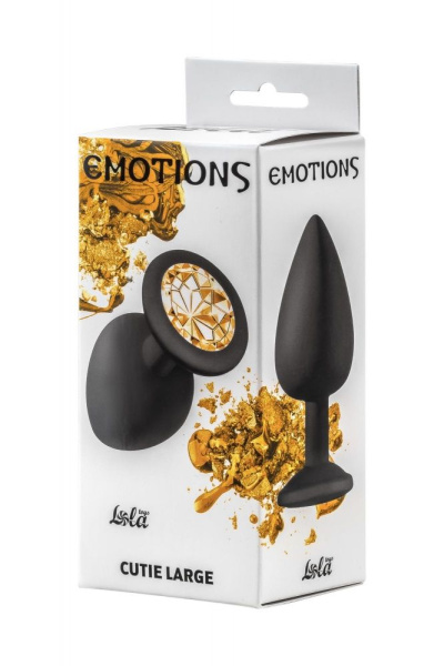 Анальная пробка Emotions Cutie Large Black  golden crystal_2