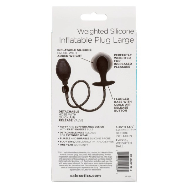 Анальная пробка с грушей LRG WEIGHTED SIL INFLT PLUG_2