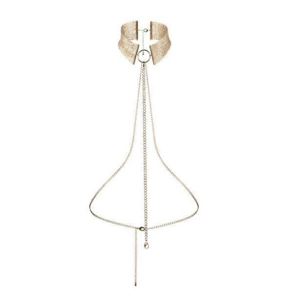 Bijoux Indiscrets Ошейник из металлической сетки золотой_2