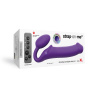 Гибкий страпон Strap-on-me с вибрацией, с 3-мя моторами, фиолетовый, размер XL_17