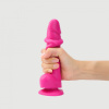 Реалистичный фаллоимитатор с подвижной кожей Strap-on-me SLIDING SKIN Medium на присоске, фуксия_2