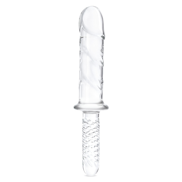 Стеклянный фаллоимитатор двусторонний 11 in Girthy Cock Double Ended With Handle_3