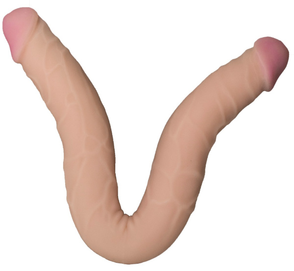 Фаллоимитатор двухсторонний flex&fix lesbi,  l 460 мм, d 45 мм, киберкожа арт. 941303_2