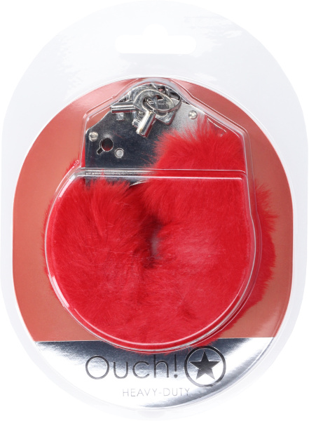 Наручники для эротических игр Heavy-duty Fluffy Handcuffs - Red_3
