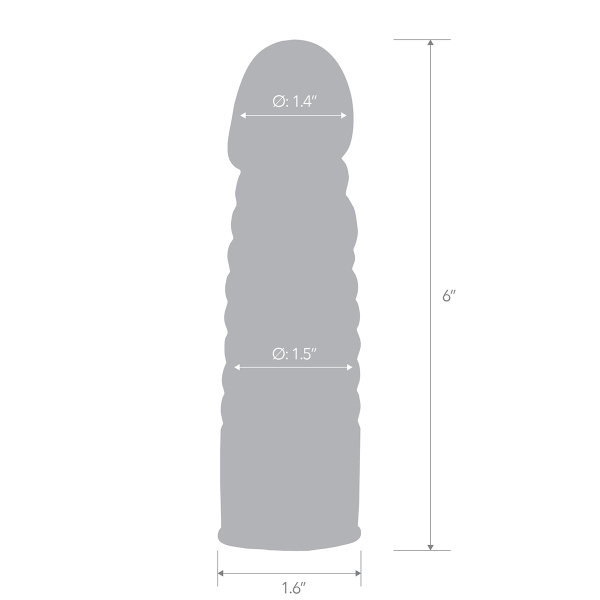 Шестидюймовый увеличитель для пениса Ribbed Realistic Penis Enhancing Sleeve Extension_5