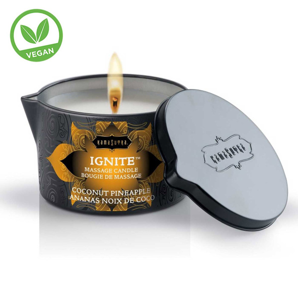 Массажное масло-свеча IGNITE massage oil candle coconut pineapple 170 г_1