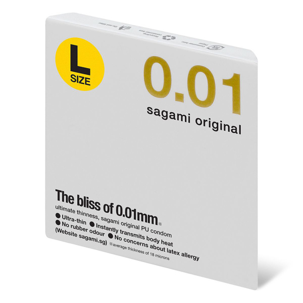 Презервативы Sagami Original 001 L-Size полиуретановые, увеличенного размера, 1 шт._4