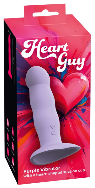 Вибростимулятор на присоске Heart Guy, фиолетовый_2