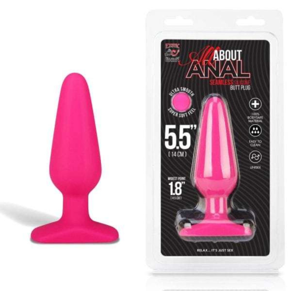 Розовый плаг из силикона класса люкс 5,5''_1