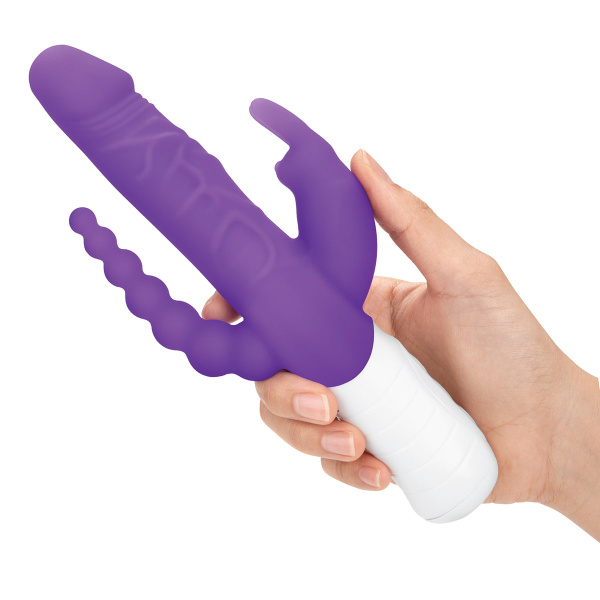 Тонкий кролик-реалистик с двойным проникновением SLIM DOUBLE PENETRATION фиолетовый_3