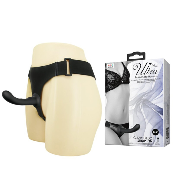 Baile Ultra Harness Curvy Dildo Страпон эргономичный с изогнутой головкой_1