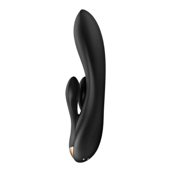 Вибратор-кролик Satisfyer Double Flex с двумя клиторальными отростками, черный_5