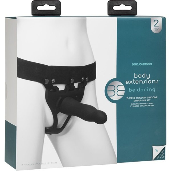 Универсальный полый страпон с удобным креплением унисекс Body Extensions™ - BE Daring - Black_1