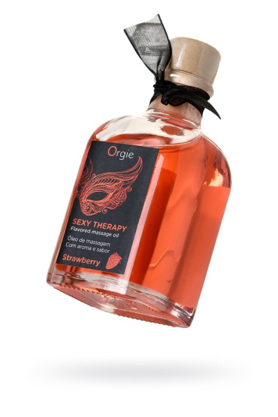 Комплект для игр Orgie Lips Massage со вкусом клубники (съедобное масло, перо) 100мл_1