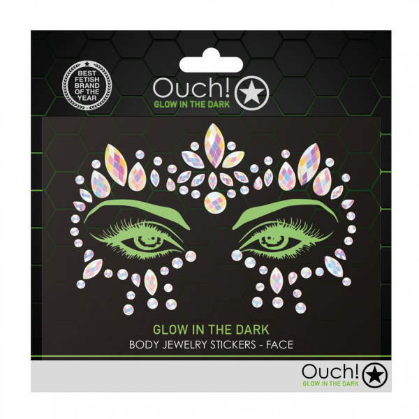 Декоративное украшение (камни) на клеевой основе Body Jewelry Stickers - Face - Glow in the Dark - O_1