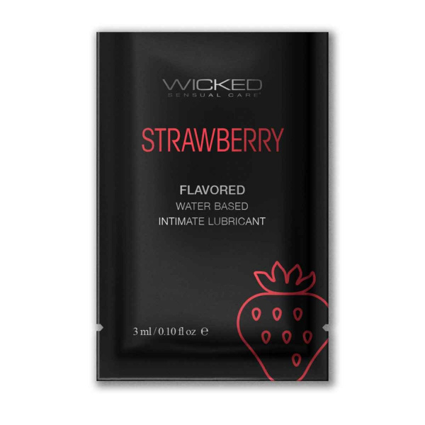 Лубрикант со вкусом сочной клубники WICKED AQUA Strawberry 3 ml_1