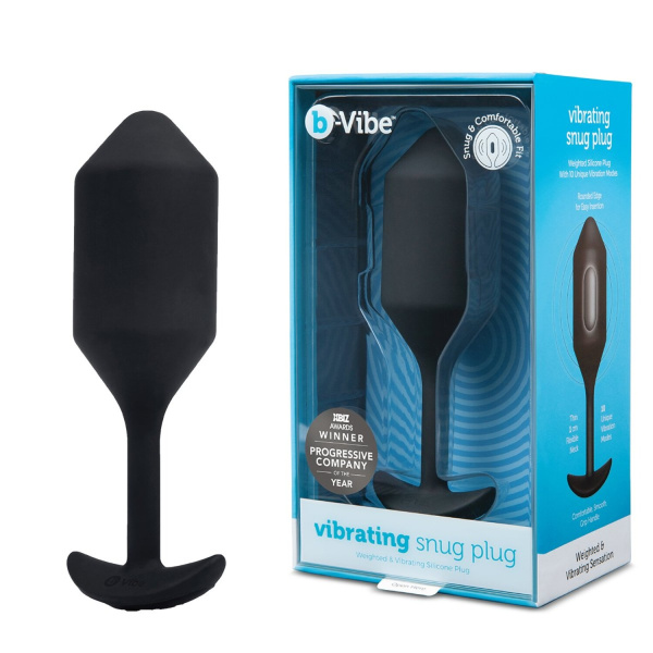 Пробка для ношения с вибрацией черная B-Vibe Vibrating Snug Plug 4_10