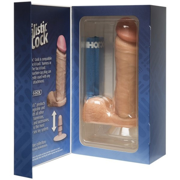 Фаллоимитатор реалистик 8 с мошонкой на присоске The Realistic® Cock 8” - White_1