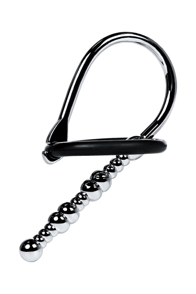 Уретральный плаг-бусины Metal by TOYFA с мягким фиксириющим кольцом, серебряный, 5 см_3