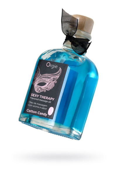 Комплект для игр Orgie Lips Massage со вкусом сахарной ваты (съедобное масло, перо) 100мл_1