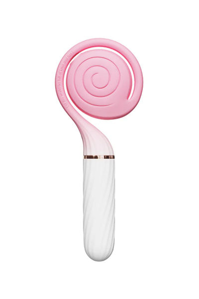 Вибратор с вакуумным стимулятором OTOUCH Lollipop Dual Stimulation, силикон, бело-розовый, 20 см_3