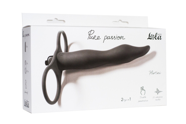 Вибронасадка для двойного проникновения Pure Passion Flirtini black_1