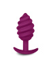 Gvibe Gplug Twist 2 Raspberry витая силиконовая анальная пробка для ношения, 10.5х3.9 см_1