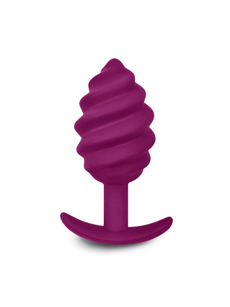 Gvibe Gplug Twist 2 Raspberry витая силиконовая анальная пробка для ношения, 10.5х3.9 см_1