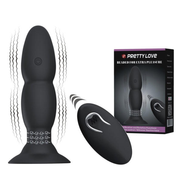 Анальная пробка с вибрацией и ротацией 4 ф-ций_1