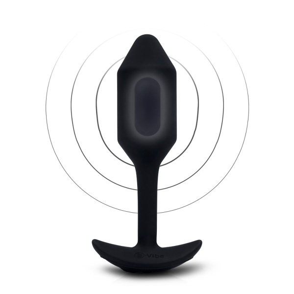 Пробка для ношения с вибрацией черная B-Vibe Vibrating Snug Plug 2_5