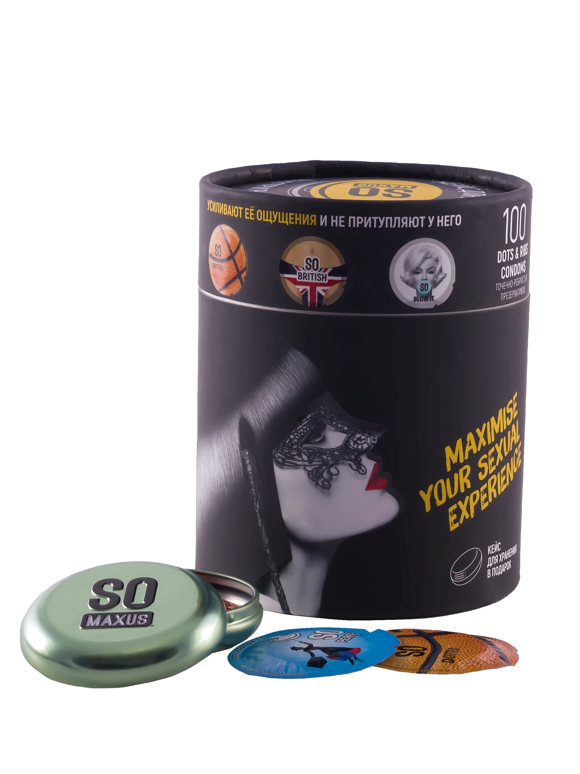 Презервативы MAXUS SO MUCH SEX SPECIAL в черном тубусе, точечно-ребристые, 100 шт_5