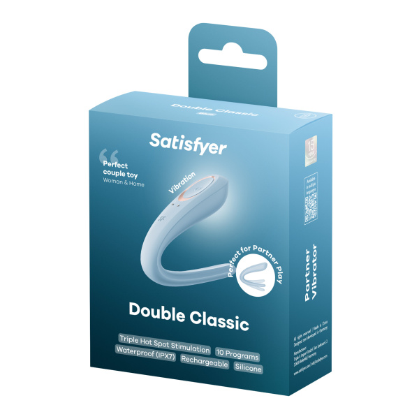 Вибромассажер для пар Satisfyer Double Classic (голубой)_2