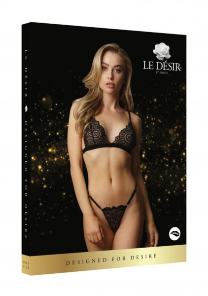 Комплект эротического белья Magic Lace Velvet Lingerie Set (черный)_1