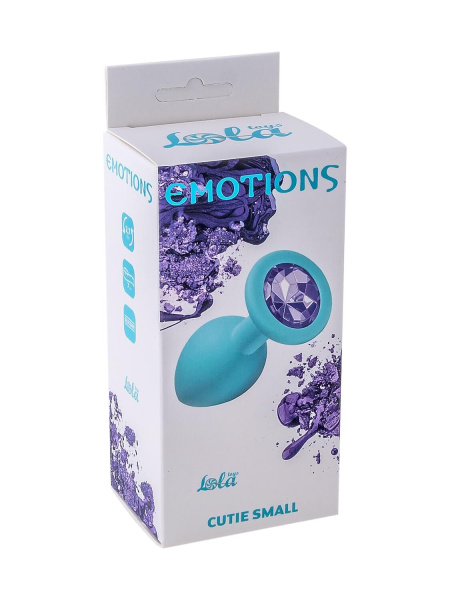 Анальная пробка Emotions Cutie Small Turquoise light purple crystal_1