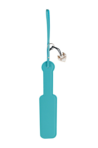 Паддл Pecado BDSM, твердыи, натуральная кожа, пластик, голубой_3