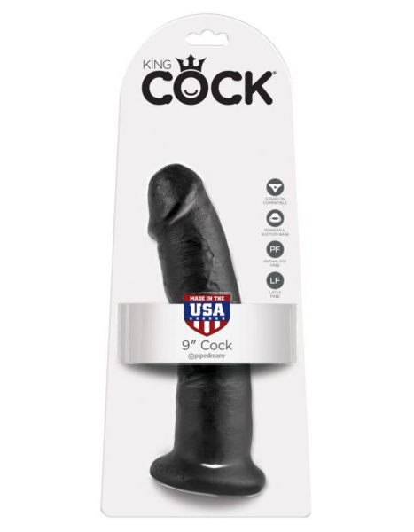 Фаллоимитатор реалистик на присоске черный King Cock 9 Cock Black_1